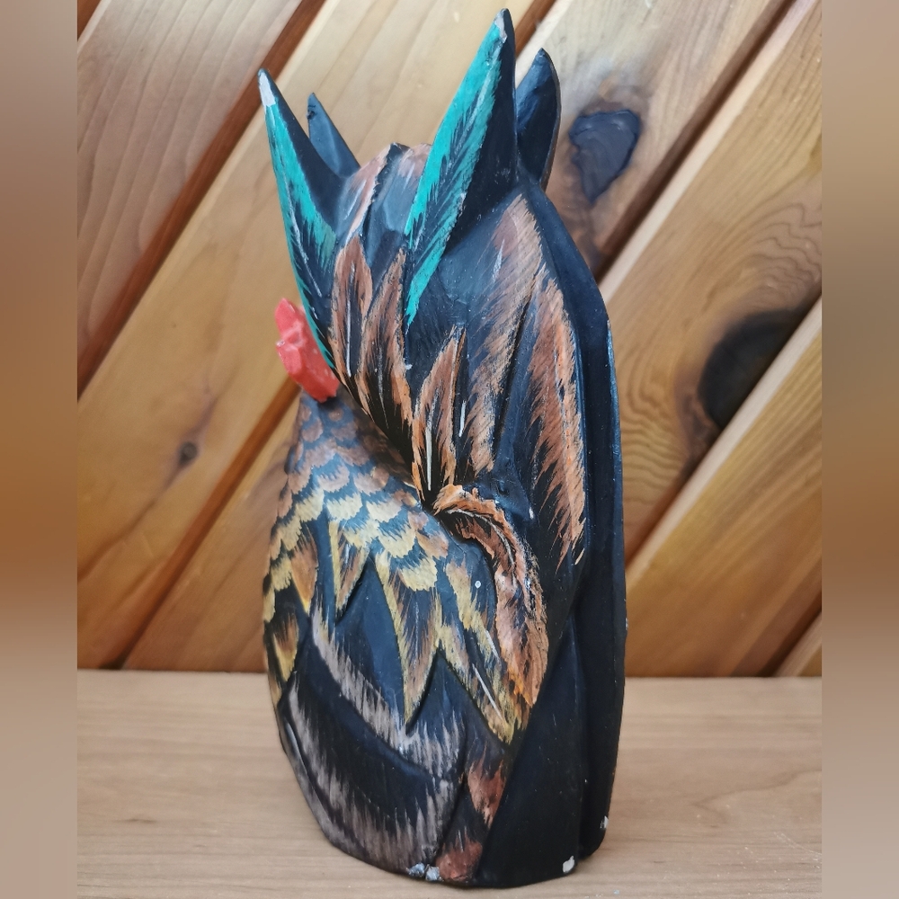 Vintage Wooden Handpainted  Rooster - Picture 4 of 7